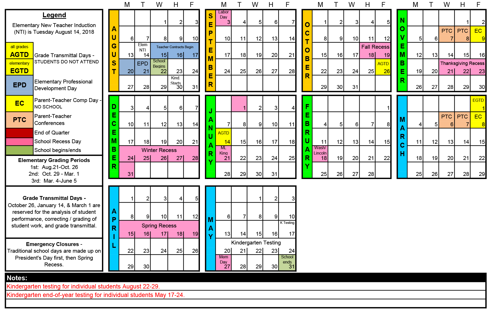 2018-19 Calendar – Herriman Elementary